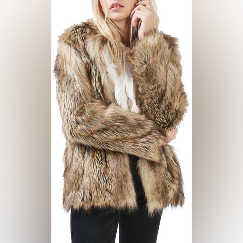 Topshop Kate Faux Fur Coat